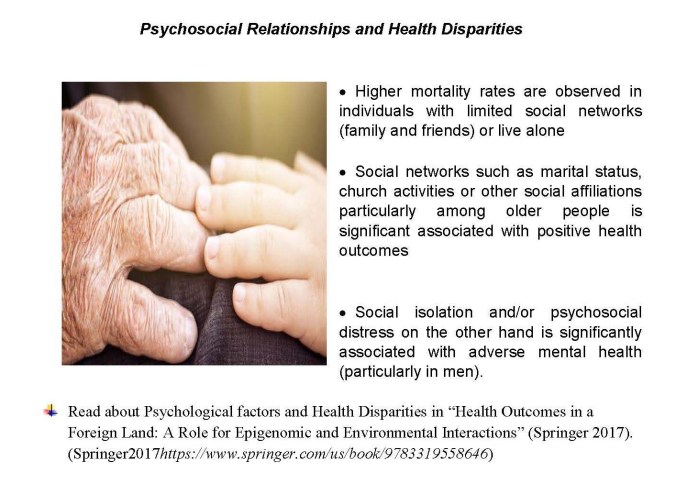 Psychosocial Relationships and Health Disparities